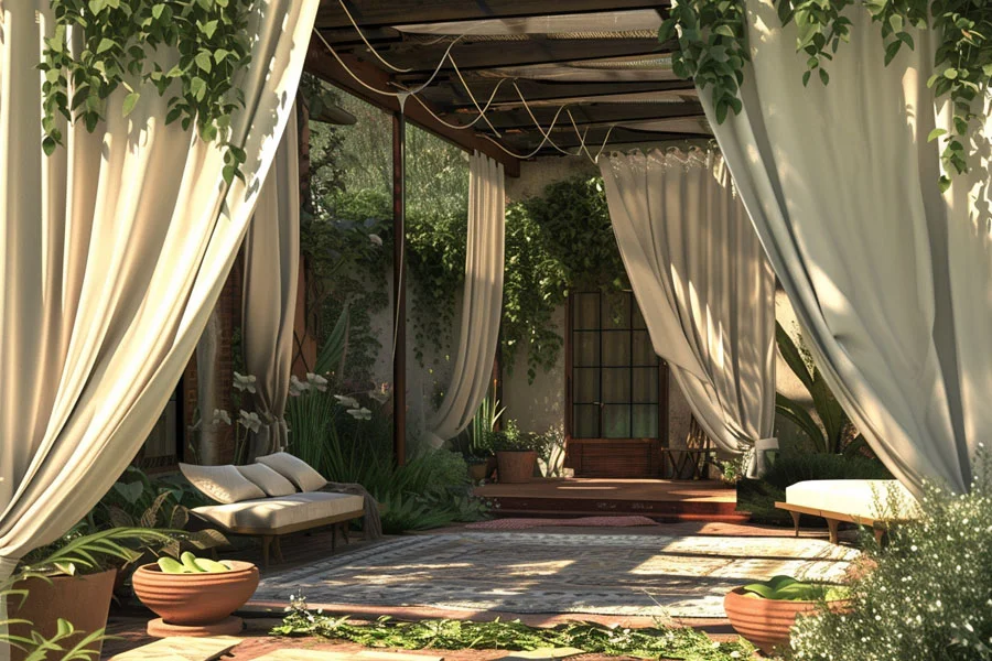 pop up gazebo with netting and curtains